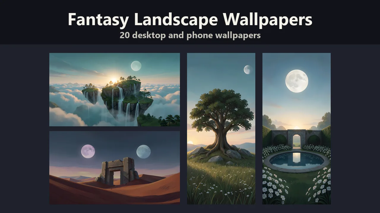 Fantasy Landscape Wallpaper Pack: 20 Desktop + Phone (4K)